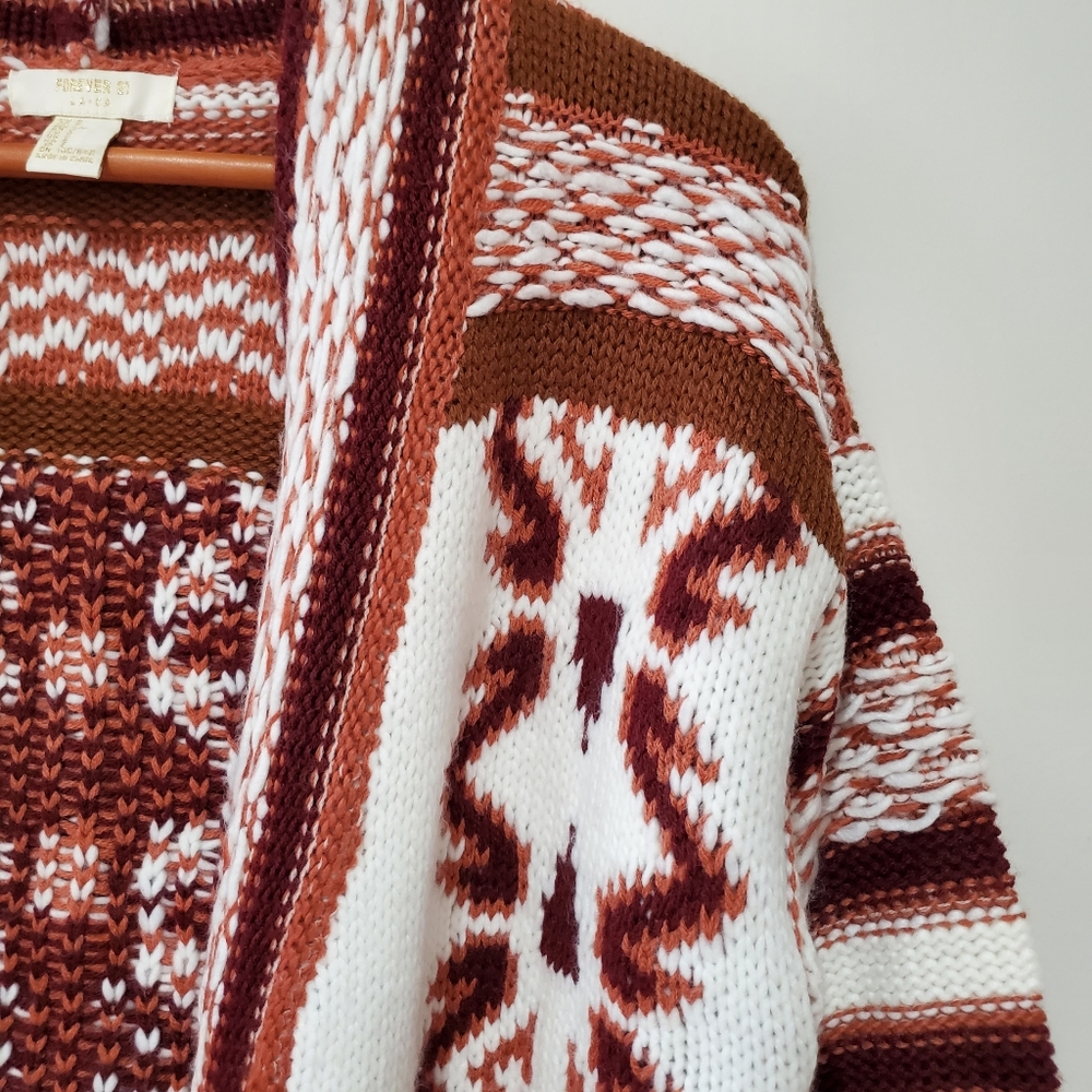 BNWOT Forever21 Aztec geometric long open cardigan small - Picture 5 of 9